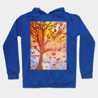 Windy Day Fall Leaves Hoodie